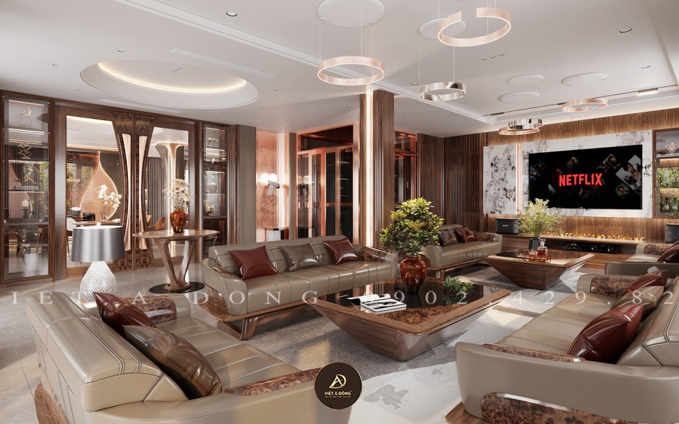 Thiết kế - Thi công nội thất biệt thự gỗ óc chó tại Hải Phòng - Anh Thạch